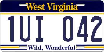 WV license plate 1UI042