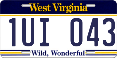 WV license plate 1UI043