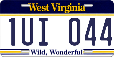 WV license plate 1UI044