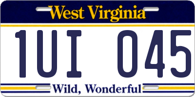 WV license plate 1UI045