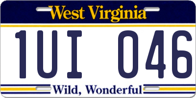 WV license plate 1UI046