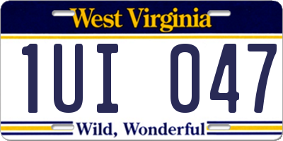 WV license plate 1UI047