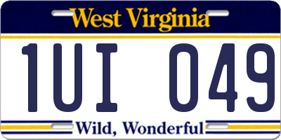 WV license plate 1UI049
