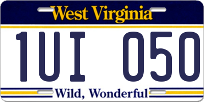 WV license plate 1UI050