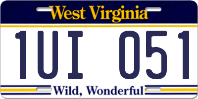 WV license plate 1UI051