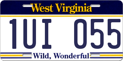 WV license plate 1UI055