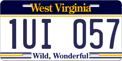 WV license plate 1UI057