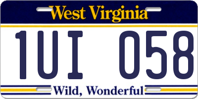WV license plate 1UI058