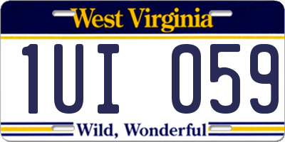 WV license plate 1UI059