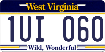 WV license plate 1UI060