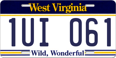 WV license plate 1UI061