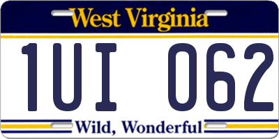 WV license plate 1UI062