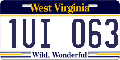 WV license plate 1UI063