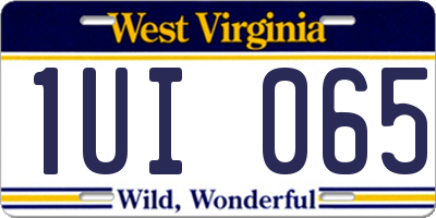 WV license plate 1UI065