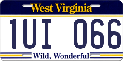 WV license plate 1UI066