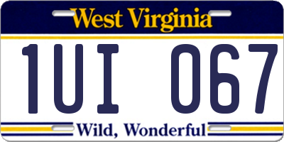 WV license plate 1UI067