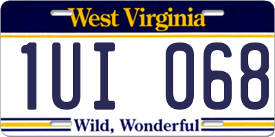 WV license plate 1UI068