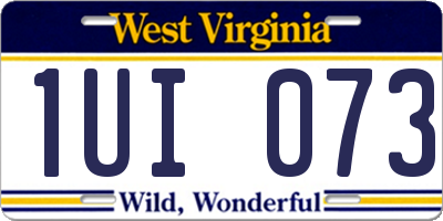 WV license plate 1UI073