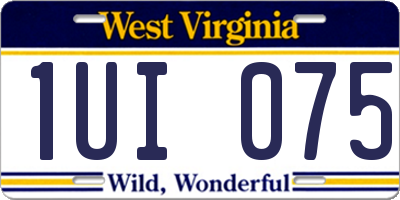 WV license plate 1UI075