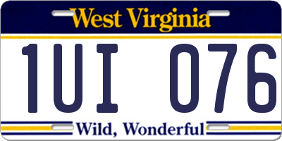 WV license plate 1UI076