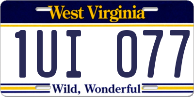 WV license plate 1UI077
