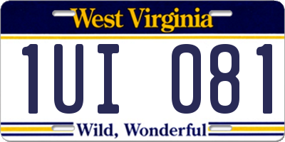 WV license plate 1UI081
