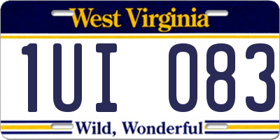 WV license plate 1UI083