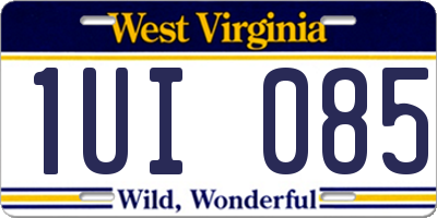 WV license plate 1UI085