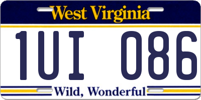 WV license plate 1UI086