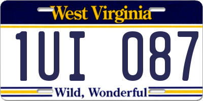 WV license plate 1UI087