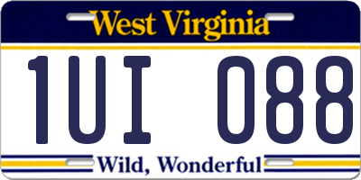 WV license plate 1UI088