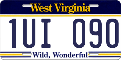 WV license plate 1UI090
