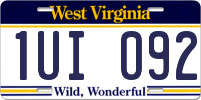 WV license plate 1UI092