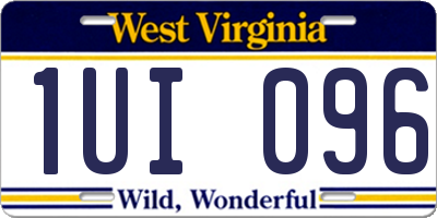 WV license plate 1UI096