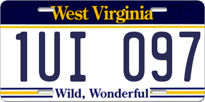 WV license plate 1UI097