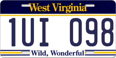 WV license plate 1UI098