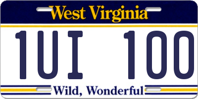 WV license plate 1UI100