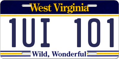 WV license plate 1UI101