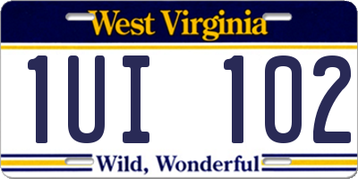 WV license plate 1UI102
