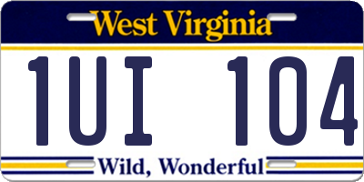 WV license plate 1UI104