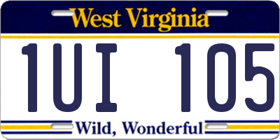 WV license plate 1UI105
