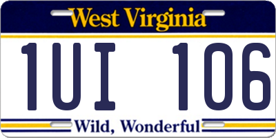 WV license plate 1UI106