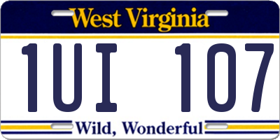 WV license plate 1UI107