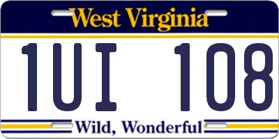 WV license plate 1UI108