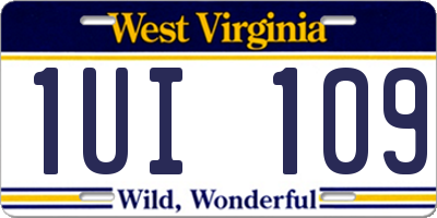 WV license plate 1UI109