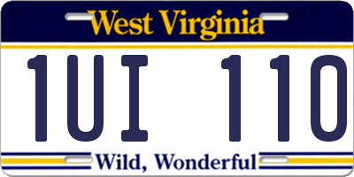 WV license plate 1UI110