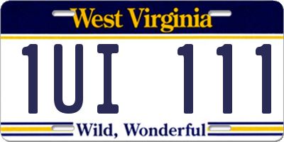 WV license plate 1UI111