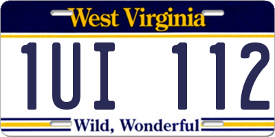WV license plate 1UI112