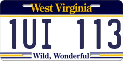 WV license plate 1UI113