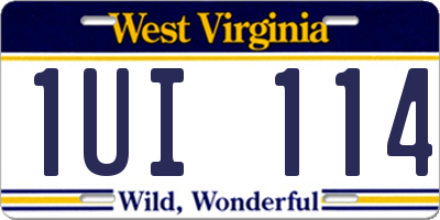 WV license plate 1UI114